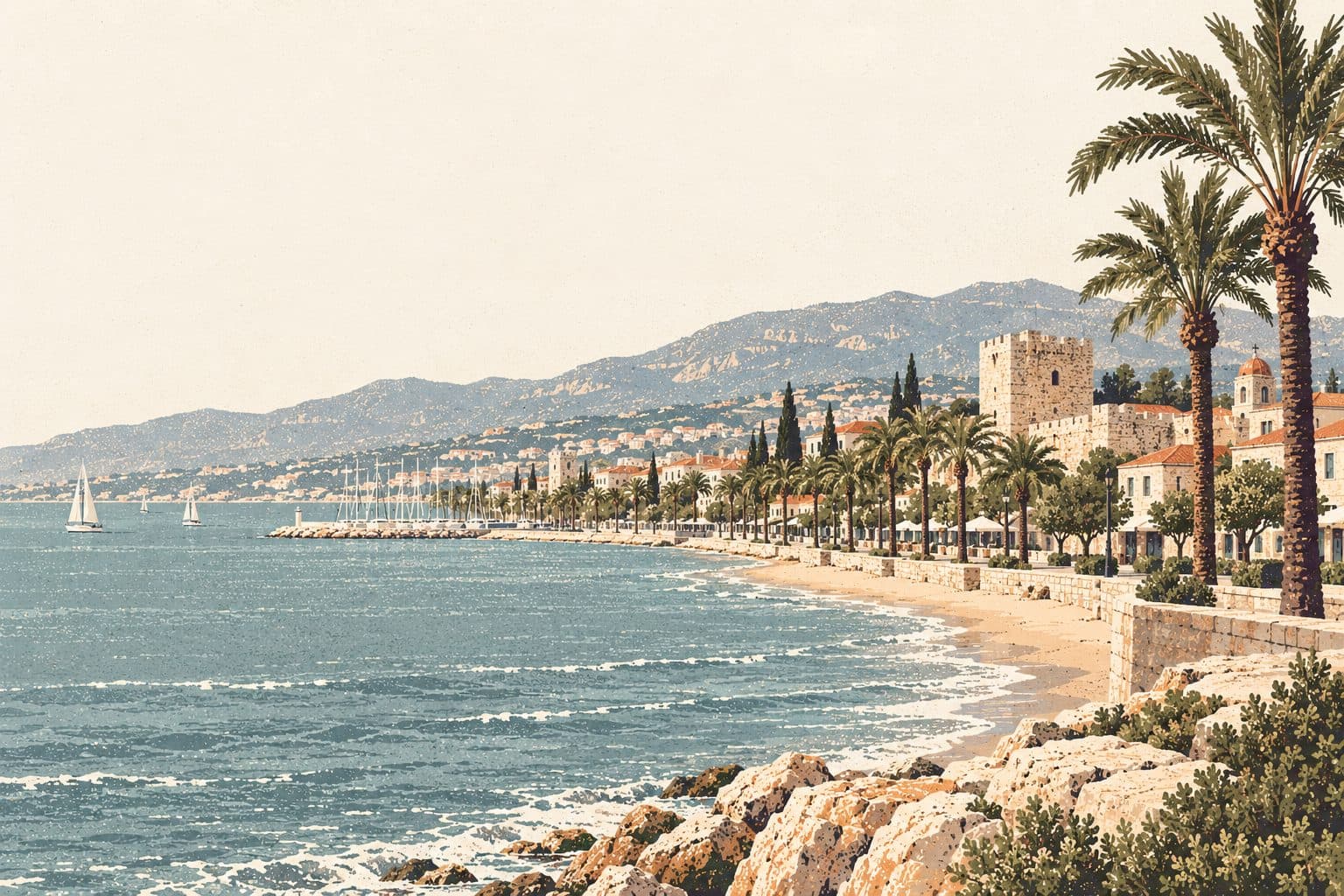 Limassol's palm-lined seafront and marina